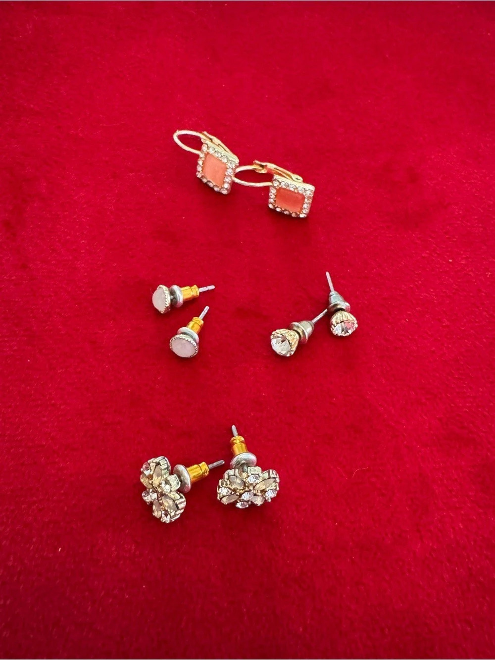 Mixed Metal Dangle & Stud Earrings Set